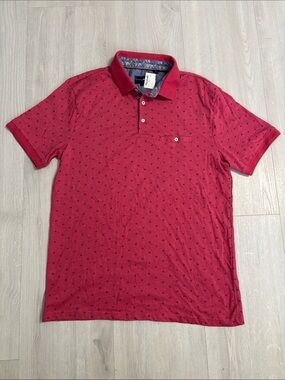 🔥BUNDLESALE Men's L Steel & Jelly Micro Dot Polo Shirt NWT